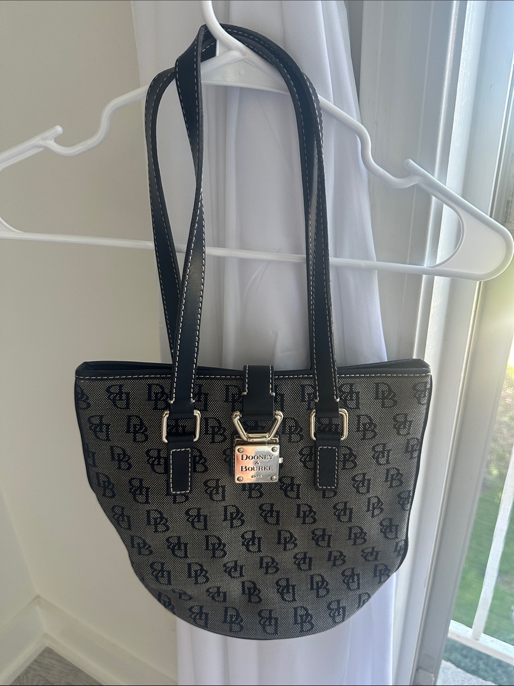 Dooney & Bourke Black Logo-Print Shoulder Tote